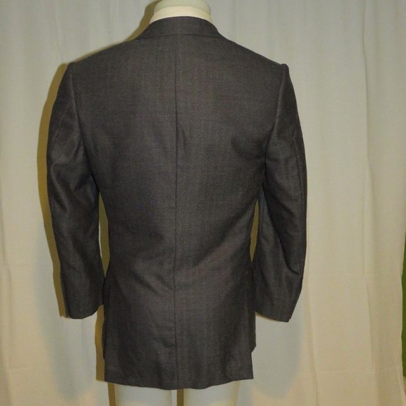 Miller's Oath Gray Herringbone Super 100 One Button Suit Jacket 39R - Picture 7 of 11
